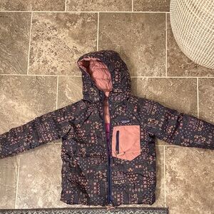 Patagonia Multicolor Hooded Jacket with Pink Pocket